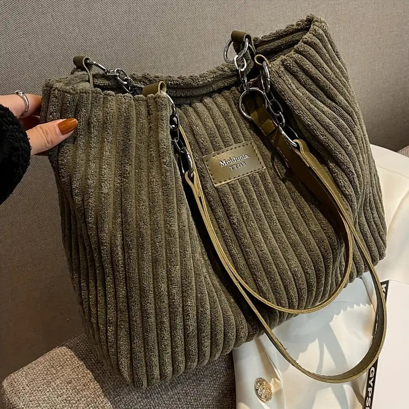 Luxe Ribbed Tote